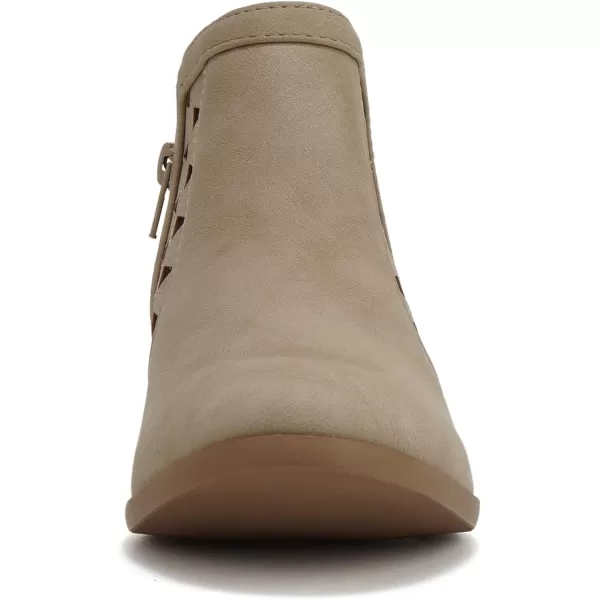 Soda Womens Closed Toe Multi Strap Ankle BootieBeige Nubuck