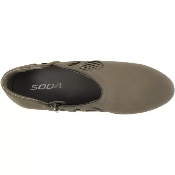 Soda Womens Closed Toe Multi Strap Ankle BootieGrey