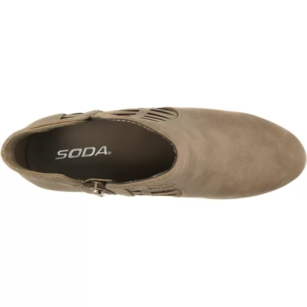 Soda Womens Closed Toe Multi Strap Ankle BootieLight Taupe