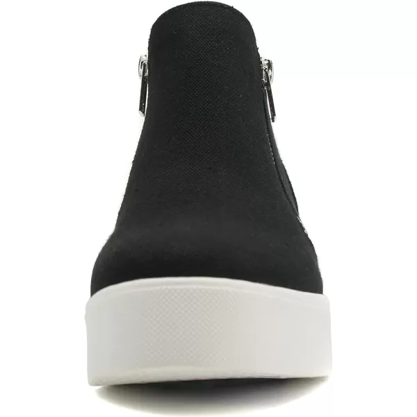 Soda Womens Taylor Nubuck Hight Top Slip On Fashion SneakersBlack Canvas