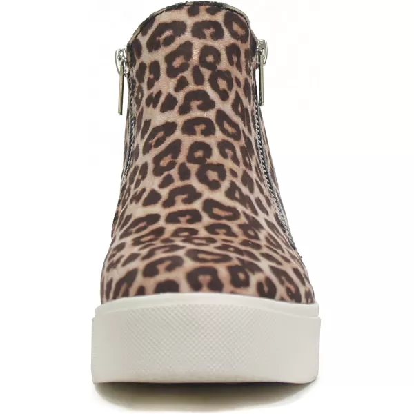 Soda Womens Taylor Nubuck Hight Top Slip On Fashion SneakersOatmeal Cheetah