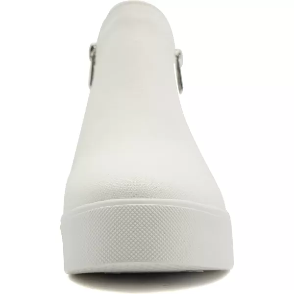 Soda Womens Taylor Nubuck Hight Top Slip On Fashion SneakersWhite Canvas