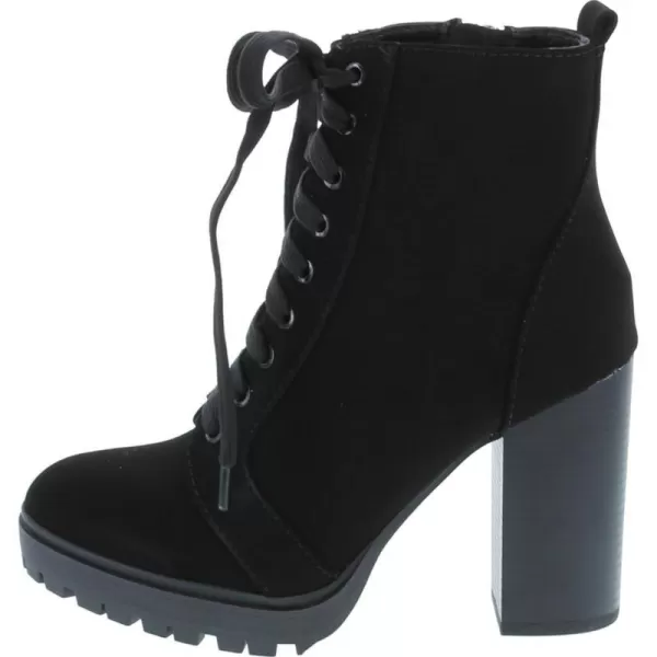 Soda BALBOA  Womens High Stacked Heel BootieBlack Nubuck