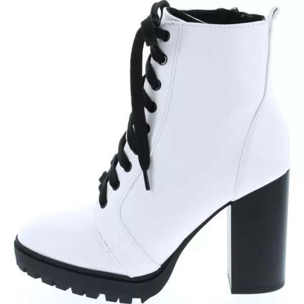 Soda BALBOA  Womens High Stacked Heel BootieWhite Pu