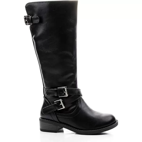 Soda BIOII KidsGirlsChildren Low Heel Fashion KneeCalf High Riding BootsBlack3