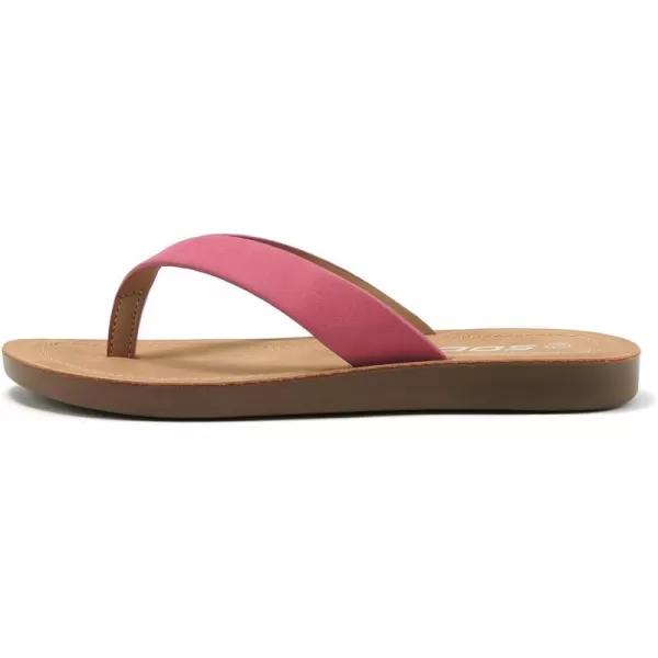 Soda ELLA2 KidsChildrenGirls Casual Comfort Flip Flop Fashion Slide Flat Thong SandalsFuchsia Nbpu