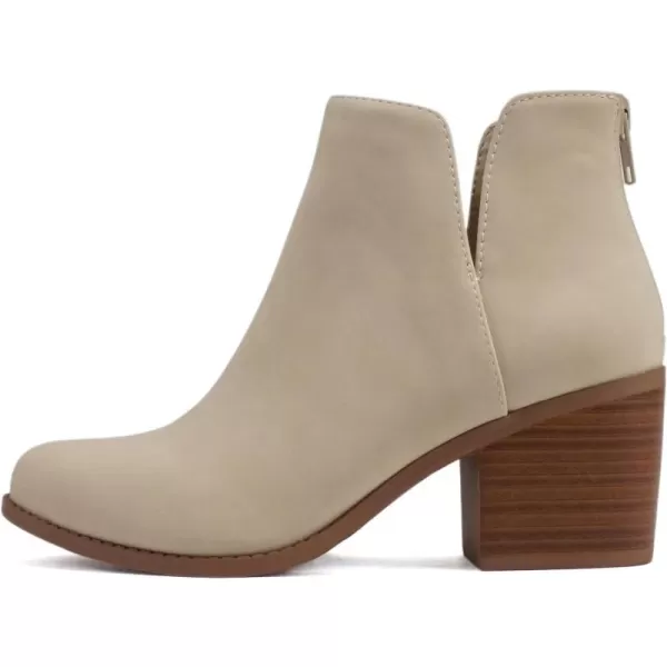 Soda INBOUND  Women Almond Toe VCut Sides Medium Stack Heel Ankle Boot Bootie with Back ZipperSoda INBOUND  Women Almond Toe VCut Sides Medium Stack Heel Ankle Boot Bootie with Back Zipper