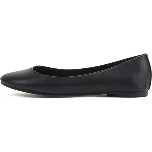 Soda Kreme Comfortable Basic Shoes Women Ballet Flat Round Toe Gel InsoleBlack Pu