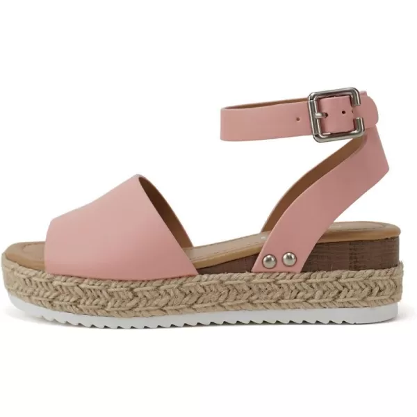 Soda Little KidsChildrenGirls TopicIIS Espadrille Flatform Wedge Open Toe SandalsPink Pu