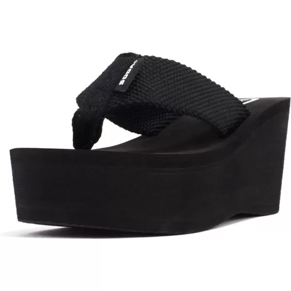 Soda OxleyS Womens EVA Flip Flop Slip on Platform SandalsBlack