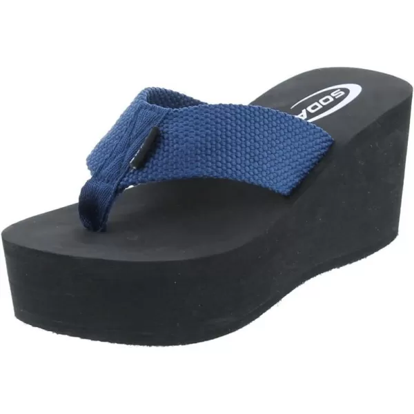 Soda OxleyS Womens EVA Flip Flop Slip on Platform SandalsNavy