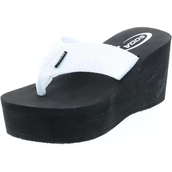 Soda OxleyS Womens EVA Flip Flop Slip on Platform SandalsWhiteBlack