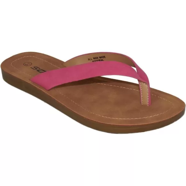 Soda Shoes Women Flip Flops Basic Plain Slippers Thongs Sandals Strap Casual Beach EllaSFuchsia