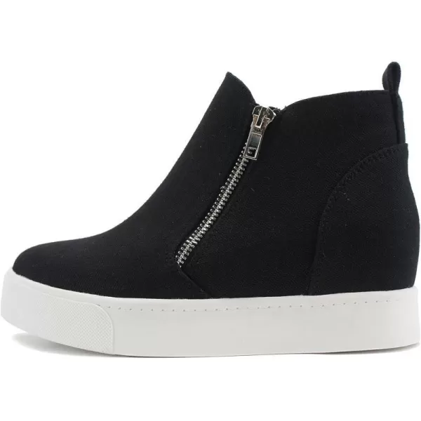 Soda Womens Taylor Nubuck Hight Top Slip On Fashion SneakersBlack Canvas