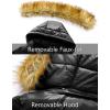 imageSzory Womens Winter Down Thicken Jacket Puffer Parka Coat with Removable Fur HoodShine Black