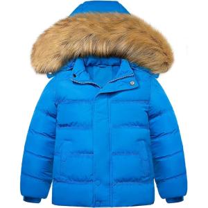 imageSzory Boys Thicken Parka Coat Winter Warm Jacket with Removable Fur Hood