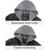imageSzory Mens Winter PU Leather Jacket Motorcycle Biker Bomber Jacket with Removable Hood