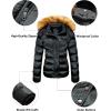 imageSzory Womens Down Thicken Winter Coat Quilted Warm Puffer Jacket with Removable Fur HoodGloss Black