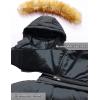 imageSzory Womens Down Thicken Winter Coat Quilted Warm Puffer Jacket with Removable Fur HoodGloss Black