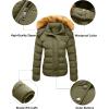imageSzory Womens Down Thicken Winter Coat Quilted Warm Puffer Jacket with Removable Fur HoodMilitary Green