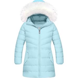 imageSzory Girls Winter Warm Thicken Coats Windproof long Jackets with Removable Fur trim