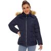 imageSzory Womens Winter Thicken Coats Warm Short Puffer Jackets with Removable Fur Hood