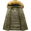 imageSzory Womens Winter Down Thicken Jacket Puffer Parka Coat with Removable Fur HoodMilitary GreenLarge