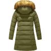imageSzory Womens Winter Down Puffer Mid Length Pocket Coat with Removable Fur Hood