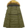 imageSzory Womens Winter Down Puffer Mid Length Pocket Coat with Removable Fur Hood