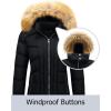 imageSzory Womens Winter Thicken Coats Warm Short Puffer Jackets with Removable Fur HoodBlack