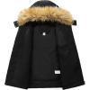 imageSzory Womens Winter Thicken Coats Warm Short Puffer Jackets with Removable Fur HoodBlack
