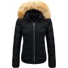 imageSzory Womens Winter Thicken Coats Warm Short Puffer Jackets with Removable Fur HoodBlack