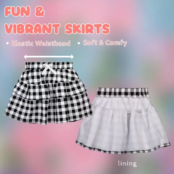 BIG ELEPHANT Toddler Girls Pull on Skirt, Girls Ruffle/A line Scooter Skirts