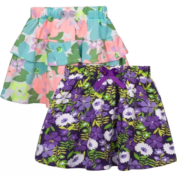 BIG ELEPHANT Toddler Girls Pull on Skirt, Girls Ruffle/A line Scooter Skirts