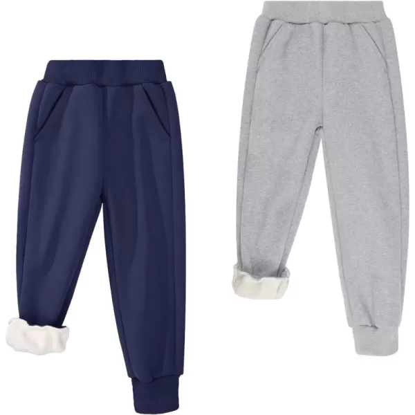 BIG ELEPHANT Winter Jogger Pants for Boys Girls, Kids Fleece Lined Sweatpants