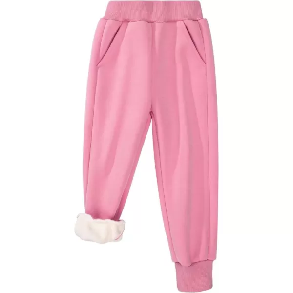 BIG ELEPHANT Winter Jogger Pants for Boys Girls, Kids Fleece Lined Sweatpants