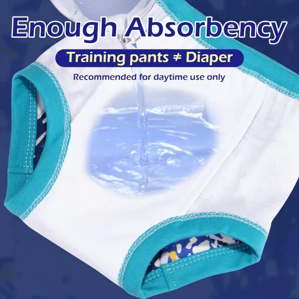 BIG ELEPHANT 10 Pack Toddler Potty Training Pants, Absorbent Underwear for Baby Boys 12 Months - 5 Years