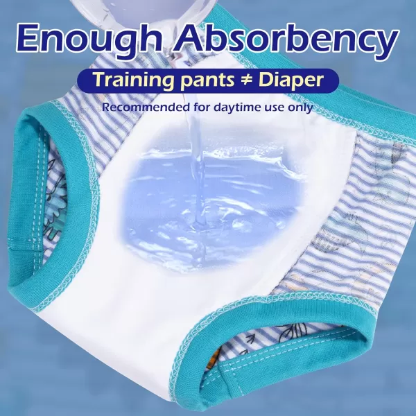 BIG ELEPHANT 10 Pack Toddler Potty Training Pants, Absorbent Underwear for Baby Boys 12 Months - 5 Years