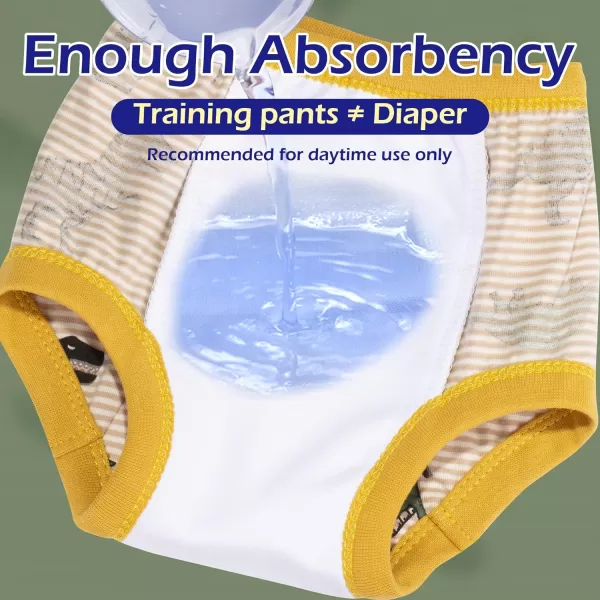 BIG ELEPHANT 10 Pack Toddler Potty Training Pants, Absorbent Underwear for Baby Boys 12 Months - 5 Years