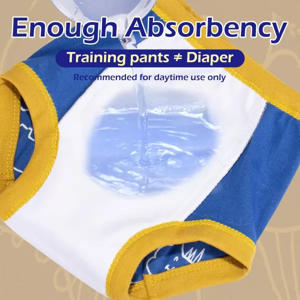 BIG ELEPHANT 10 Pack Toddler Potty Training Pants, Absorbent Underwear for Baby Boys 12 Months - 5 Years