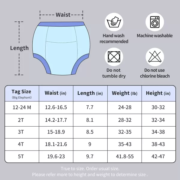 BIG ELEPHANT 4 Pack Potty Training Pants for Babay Boys and Girls, Cotton Reusable Training Underwear