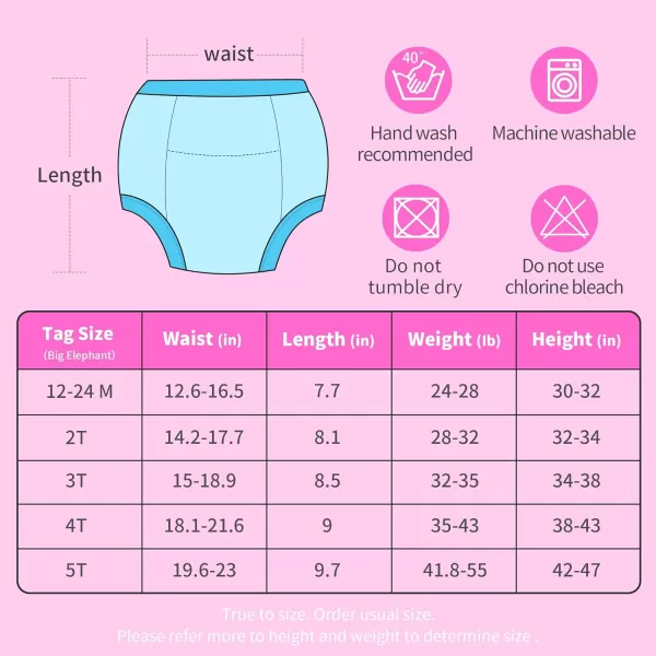 BIG ELEPHANT Baby Girls Training Underwear for Toddler Cotton Training Pants Soft and Absorbent 12 Months-5T