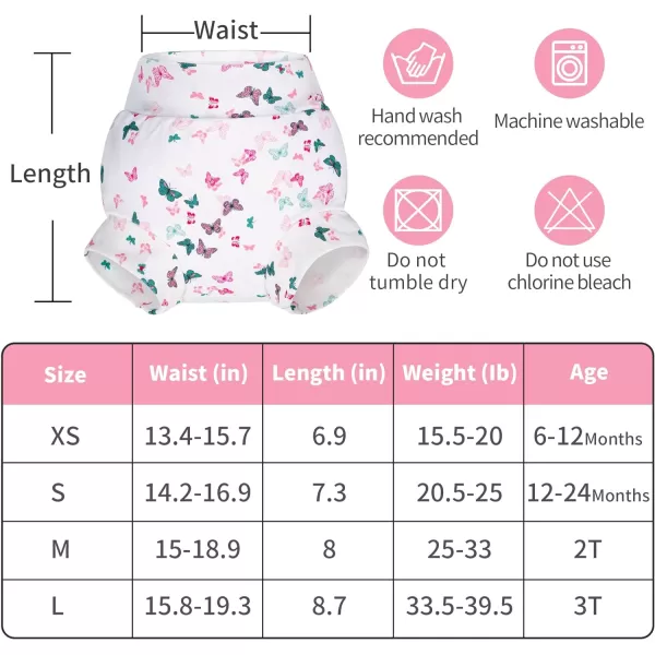 BIG ELEPHANT Baby Swim Diapers 3pcs, Reusable Adjustable Washable Waterproof Swimming Diaper for Boy's and Girl's, 3T