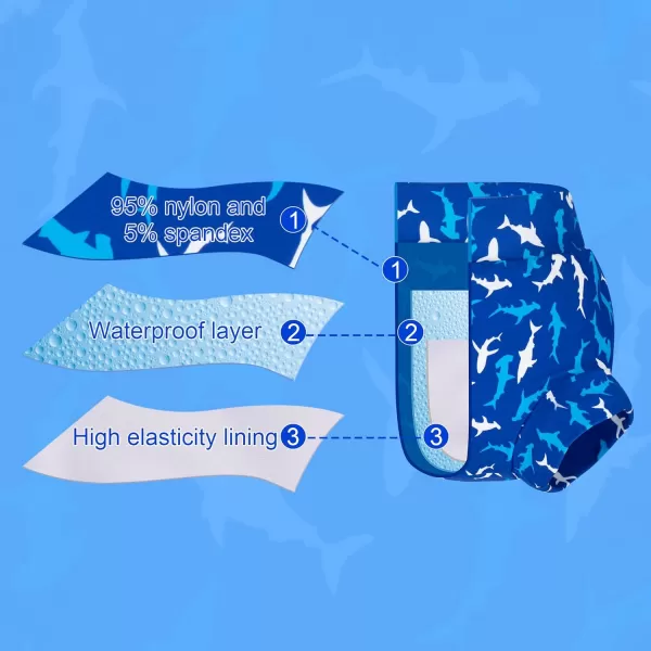 BIG ELEPHANT Baby Swim Diapers 3pcs, Reusable Adjustable Washable Waterproof Swimming Diaper for Boy's and Girl's, 3T
