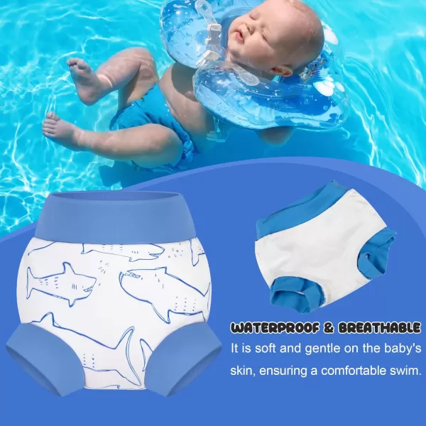 BIG ELEPHANT Baby Swim Diapers 3pcs, Reusable Adjustable Washable Waterproof Swimming Diaper for Boy's and Girl's, 3T