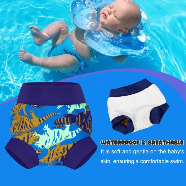 BIG ELEPHANT Baby Swim Diapers 3pcs, Reusable Adjustable Washable Waterproof Swimming Diaper for Boy's and Girl's, 3T