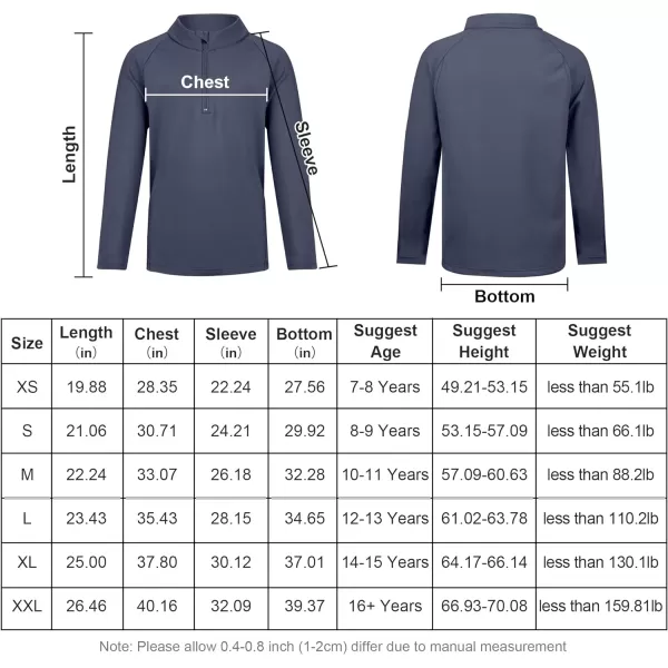 BIG ELEPHANT Boys Quarter Zip Sweatshirt Fall Jacket Long Sleeve Shirt with Thumb Hole Zip-up Pullover for Kids