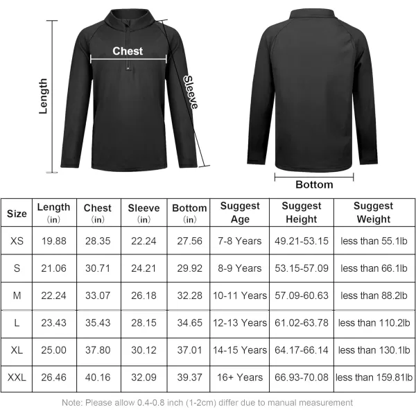 BIG ELEPHANT Boys Quarter Zip Sweatshirt Fall Jacket Long Sleeve Shirt with Thumb Hole Zip-up Pullover for Kids