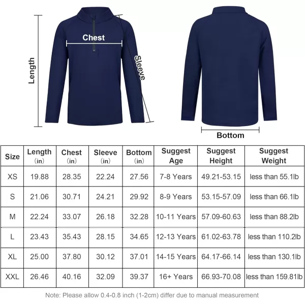 BIG ELEPHANT Boys Quarter Zip Sweatshirt Fall Jacket Long Sleeve Shirt with Thumb Hole Zip-up Pullover for Kids