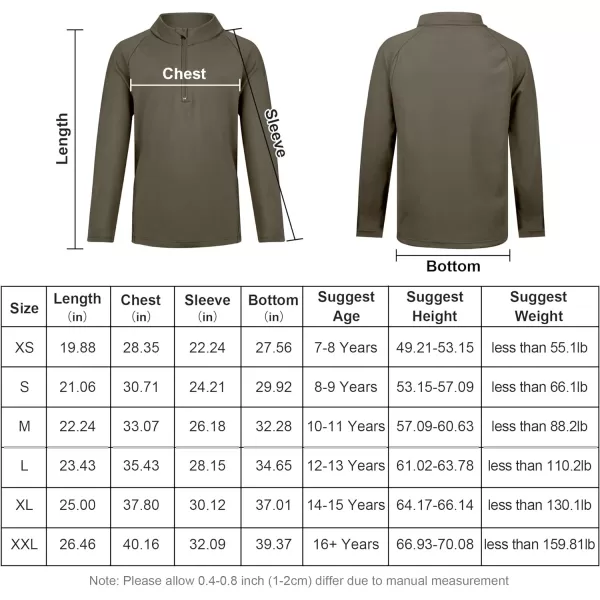 BIG ELEPHANT Boys Quarter Zip Sweatshirt Fall Jacket Long Sleeve Shirt with Thumb Hole Zip-up Pullover for Kids